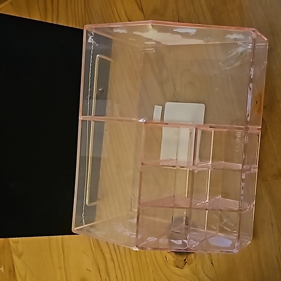 NWT 2 PC Plastic Pink Lucky Bear Pooh Make up desk top organizer - Picture 4 of 7